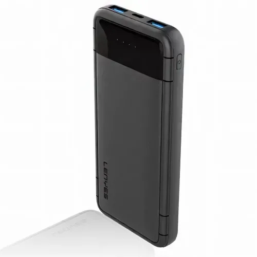 Повербанк Power Bank LENYES 133-10000 mAh (Реальна ємність) 2хUSB, MicroUSB, Type-C, Чорний - фото 4