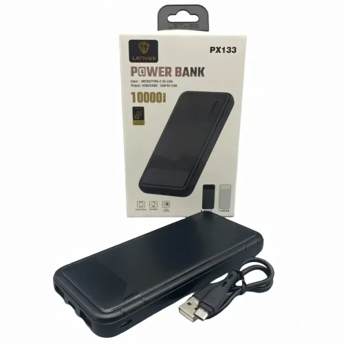 Повербанк Power Bank LENYES 133-10000 mAh (Реальна ємність) 2хUSB, MicroUSB, Type-C, Чорний - фото 6