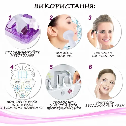 Мезоролер AND 1-17 з титановими мікроригами від розтяжок, акне, шрамів, для обличчя, лікування тіла, росту волосся - фото 7
