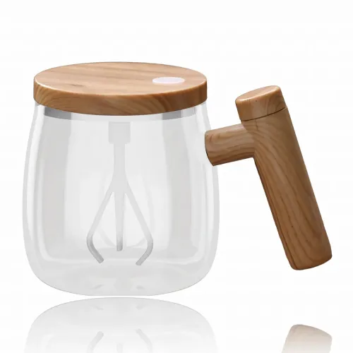 Чашка-мішка в японському стилі, Coffee stirring cup AND896 400 мл, чашка-блендер для напоїв, на батарейках - фото 2