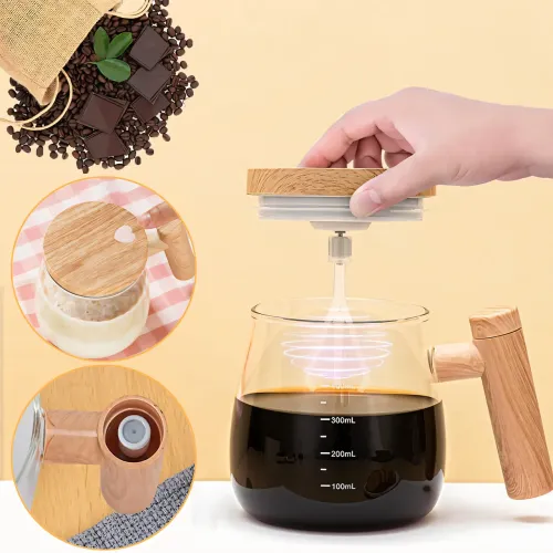 Чашка-мішка в японському стилі, Coffee stirring cup AND896 400 мл, чашка-блендер для напоїв, на батарейках