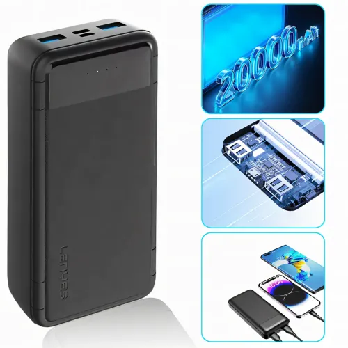 Внешний аккумулятор LENYES PX-233 20000 мАч, Power bank мини c LED индикатором, реальная емкость