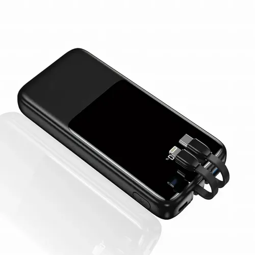 Power Bank Lenyes PX251D 20000 mAh з Швидкою зарядкою QC3+PD і LED Дисплеєм, реальна місткість, 22.5W, чорний - фото 3
