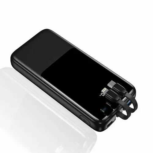 Power Bank Lenyes PX251D 20000 mAh з Швидкою зарядкою QC3+PD і LED Дисплеєм, реальна місткість, 22.5W, чорний - фото 3