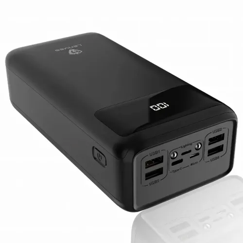 Power Bank LENYES PX591 50000mAh з Швидким Заряджанням 20W+PD і LED Дисплеєм, реальна місткість, 4 USB/type-C - фото 2