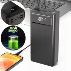 Power Bank LENYES PX591 50000mAh з Швидким Заряджанням 20W+PD і LED Дисплеєм, реальна місткість, 4 USB/type-C