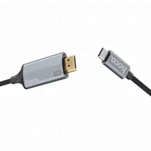 Кабель-переходник HOCO UA13 Type-C на HDMI 4K, Full HD 4K/2K, адаптер 1.8 м из нейлона и алюминия - фото 4