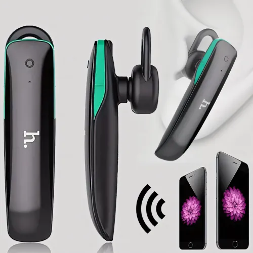 Бездротова Bluetooth гарнітура HOCO E1 з мікрофоном, 50 mAh, радіус дії до 10 м, чорний - фото 20