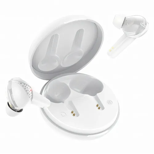 Бездротова гарнітура HOCO ES55 Songful, Bluetooth хендсфри BT5 з кейсом для заряджання Білий - фото 3