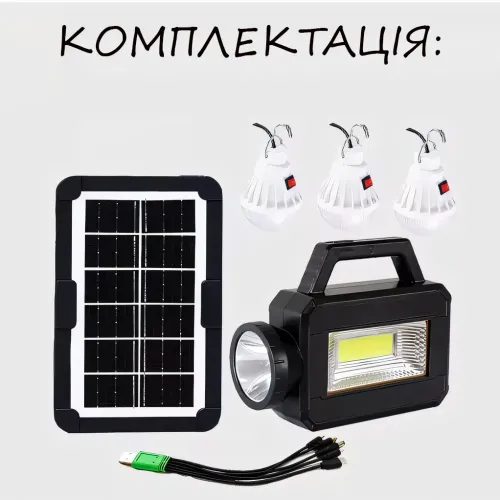 Портативна система освітлення СС 027 100W, комплект 3 в 1: Power Bank, Сонячна батарея, Радіо - фото 9