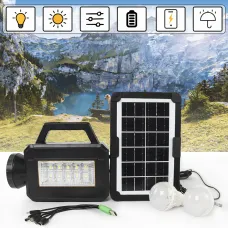Портативна система освітлення СС 026 100W, комплект 3 в 1: Power Bank, Сонячна батарея, Радіо