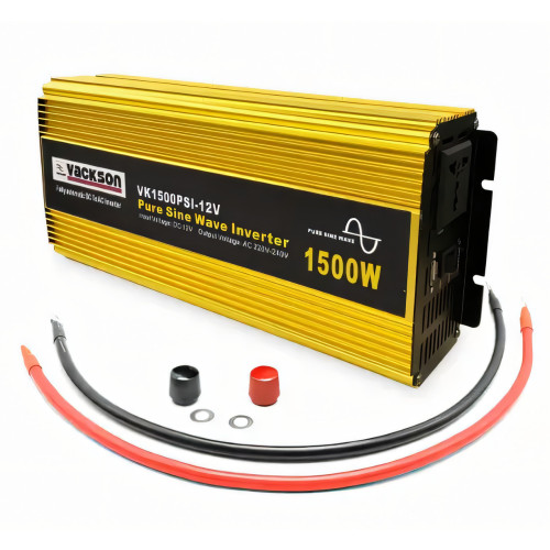 Автомобильный преобразователь напряжения 1500 W, VACKSON PURE SINE INVERTER VK1500PSI-12V, чистая синусоида - фото 3