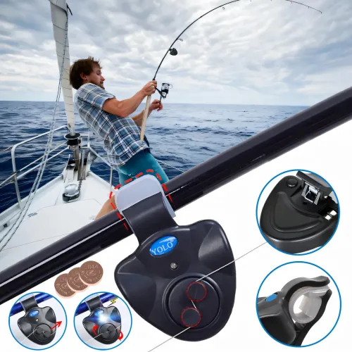 Електронний сигналізатор клювання для спінінга New Fish Bite Alarm зі світловим індикатором і звуковим сигналом