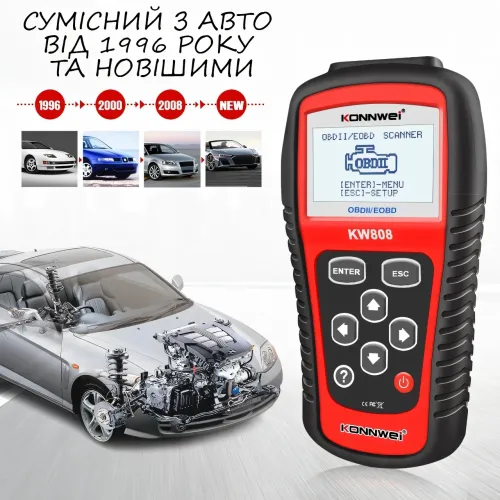 Автовихід OBDII/EOBD scanner KW 808, універсальний автомобільний сканер - фото 8