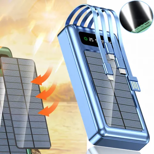 Мобільна зарядка POWER BANK 10000MAH + Solar, портативний зарядний пристрій зі швидким заряджанням