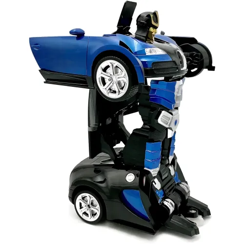 Машинка робот-трансформер Bugatti, робот машина папуги Autobots Remote Control Car з пультом, синій - фото 3