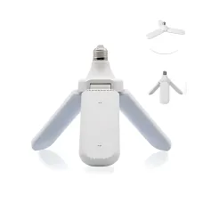 Светодиодная складная лампочка, E27 Fan blade bulb, 3 лопасти, 60 ВТ, белое теплое свечение, работа от 220В
