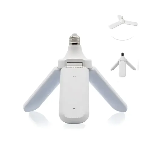 Світлодіодна складана лампочка, E27 Fan blade bulb, 3 лопаті, 60 ВТ, біле тепле світіння, робота від 220 В - фото 2