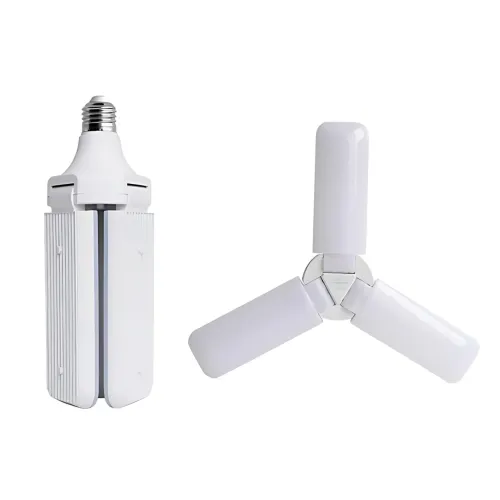 Світлодіодна складана лампочка, E27 Fan blade bulb, 3 лопаті, 60 ВТ, біле тепле світіння, робота від 220 В - фото 3