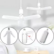 Світлодіодна складана лампочка, E27 Fan blade bulb, 3 лопаті, 60 ВТ, біле тепле світіння, робота від 220 В
