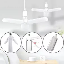Світлодіодна складана лампочка, E27 Fan blade bulb, 3 лопаті, 60 ВТ, біле тепле світіння, робота від 220 В