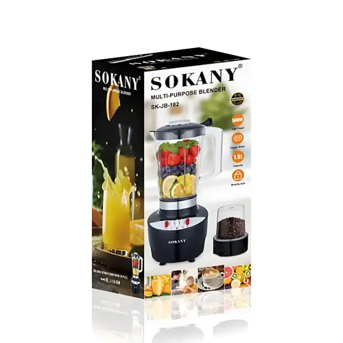 Блендер SOKANY SK-JB-182, багатофункціональний блендер 500 Вт, 1.5 л, 3 швидкості, з млином і мідним мотором - фото 10