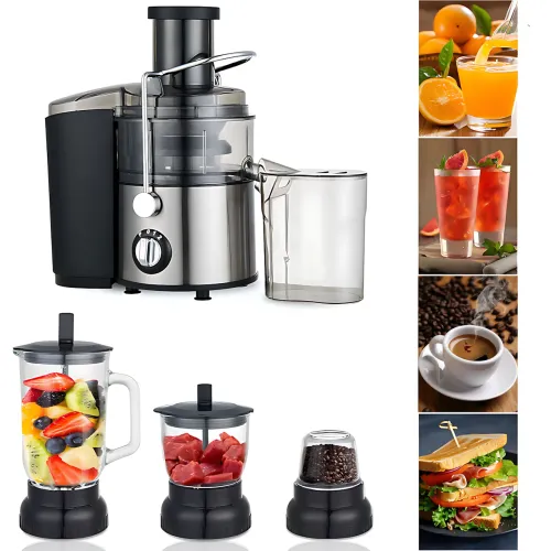 Соковыжималка SOKANY SK-4009, кухонный комбайн 4 в 1, шнековая соковыжималка + кофемолка, измельчитель