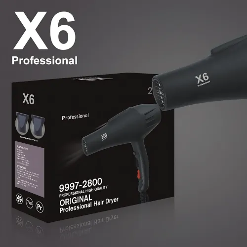 Фен SOKANY X6, 2200 Вт, 2 швидкості, з насадкою-концентратором у комплекті, робота від мережі + іонізація - фото 6