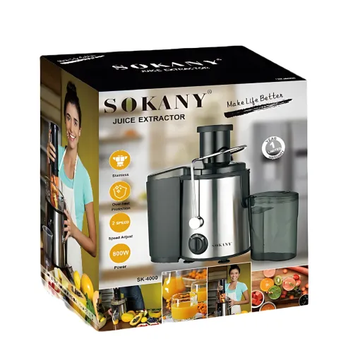 Соковижималка для фруктів і овочів 800 Вт, SOKANY SK-4000, відцентрова електросоковичавниця з викидом м'якоті - фото 8