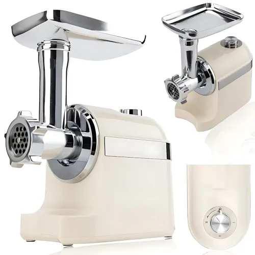 М'ясорубка електрична Rainberg RB-2270 3800 Вт з насадкою для томатів, реверсом, захистом від перевантаження Білий