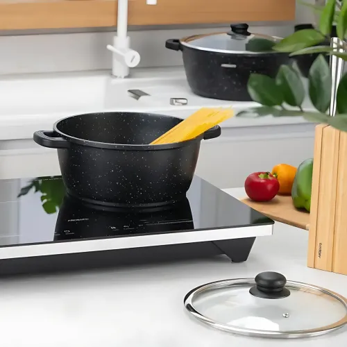 Набір посуду 9 предметів Bellmax Cookware Set BM152, антипригарний посуд із гранітним покриттям, для всіх плит - фото 10