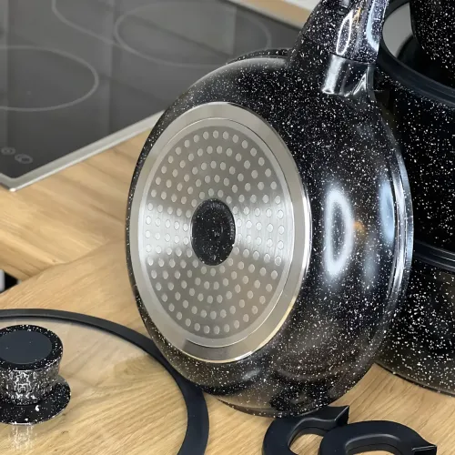 Набор посуды 9 предметов Bellmax Cookware Set BM152, антипригарная посуда с гранитным покрытием, для всех плит - фото 6