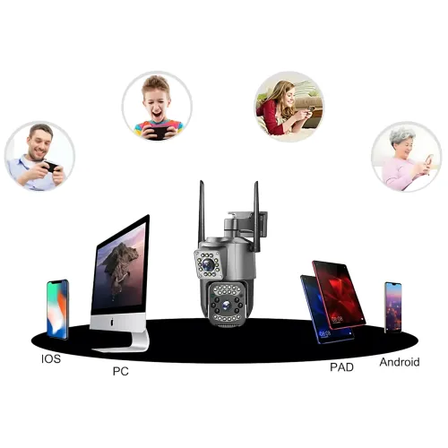 Вулична смарт-камера, 2 об'єктиви, дротове/Wi-fi під'єднання, SD card, гучний зв'язок, нічне знімання - фото 8