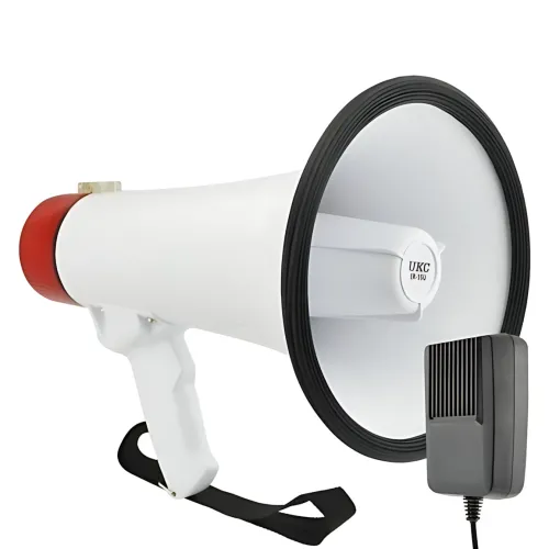 Громкоговоритель MEGAPHONE ER 55, ручной рупор 12v, UKC, покрытие до 1000 м, с диктофоном и сиреной - фото 5