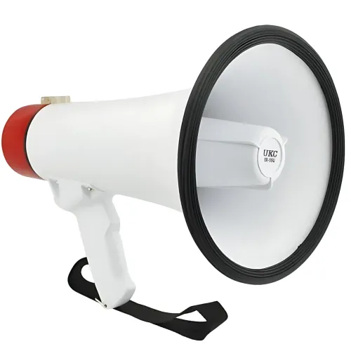 Громкоговоритель MEGAPHONE ER 55, ручной рупор 12v, UKC, покрытие до 1000 м, с диктофоном и сиреной - фото 4