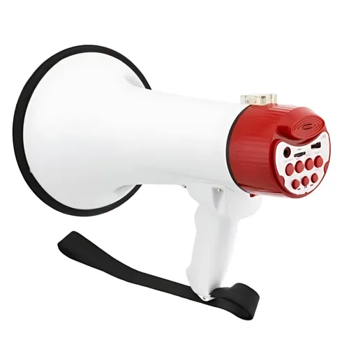 Громкоговоритель MEGAPHONE ER 55, ручной рупор 12v, UKC, покрытие до 1000 м, с диктофоном и сиреной - фото 6