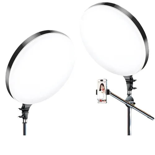 Круглая светодиодная лампа RGB-LED Fill Light GS-450 45см, цветная портативная лампа для фото и видео + пульт - фото 2