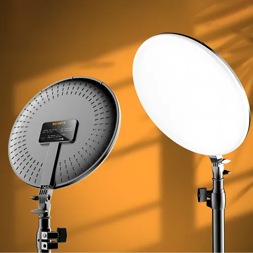 Круглая светодиодная лампа RGB-LED Fill Light GS-450 45см, цветная портативная лампа для фото и видео + пульт - фото 4