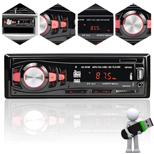 Автомагнітола MP3 JSD 308BT з підсвіткою, MP3/FM/USB/SD, магнітола 1DIN з якісним звуком в автомобіль