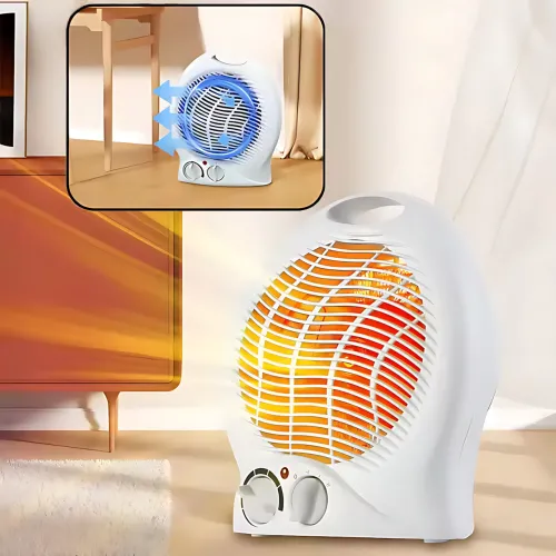 Дуйка Heater MS5902, тепловентелятор нагрівач Domotec до 20 м2, робота від розетки, потужність 2000 Вт, білий