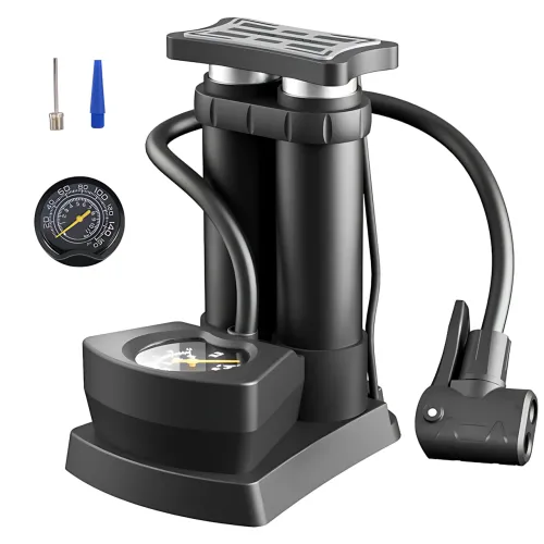 Насос ножний Air pump AND S98-2409-Y, двоциліндровий мінінасос з універсальним ніпелем і манометром - фото 13