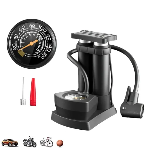 Насос ножний Air pump AND S98-2409-Y, двоциліндровий мінінасос з універсальним ніпелем і манометром - фото 16