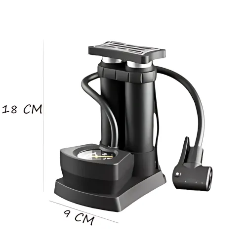 Насос ножной Air pump AND S98-2409-Y, двухцилиндровый мини-насос с универсальным нипелем и манометром - фото 11