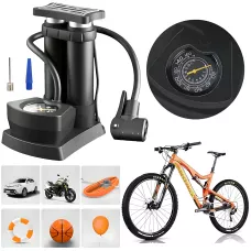 Насос ножний Air pump AND S98-2409-Y, двоциліндровий мінінасос з універсальним ніпелем і манометром
