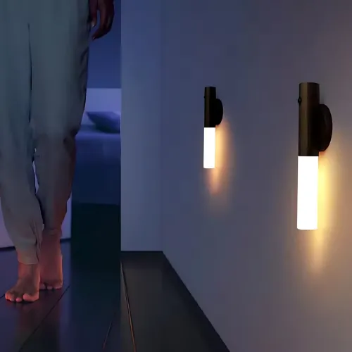 Дерев'яна бездротова настінна USB-лампа LED з датчиком руху Induction Lamp AND850, вбудований АКБ - фото 9