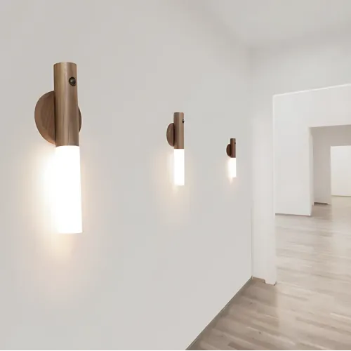 Дерев'яна бездротова настінна USB-лампа LED з датчиком руху Induction Lamp AND850, вбудований АКБ - фото 10