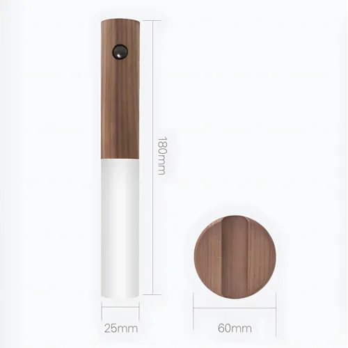Дерев'яна бездротова настінна USB-лампа LED з датчиком руху Induction Lamp AND850, вбудований АКБ - фото 6