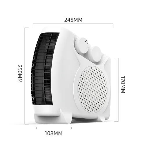 Дуйка Heater MS 5903 з терморегулятором, обігрівом і вентиляцією, потужністю 2000 Вт, індикатором роботи, 20 м2 - фото 10