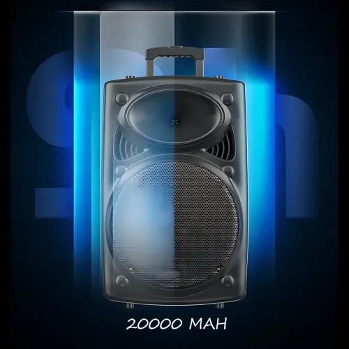 Портативна колонка Su-Kam BT 150D + 2 мікрофони, велика колонка 12v/220v з Bluetooth на акумуляторі - фото 9