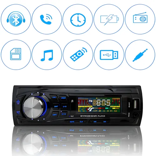 Автомагнітола MP3 JSD 306BT ISO зі знімною панеллю, 60Wx4, OEL-дисплей, трисмуговий органайзер, FM, AUX, RCA